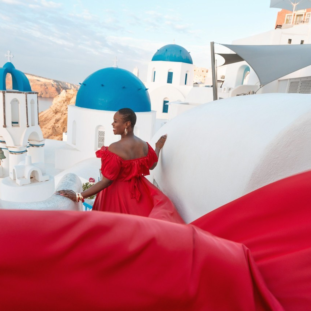 Flying Dress Santorini Photographer | SokoLOVE — Book 2026
