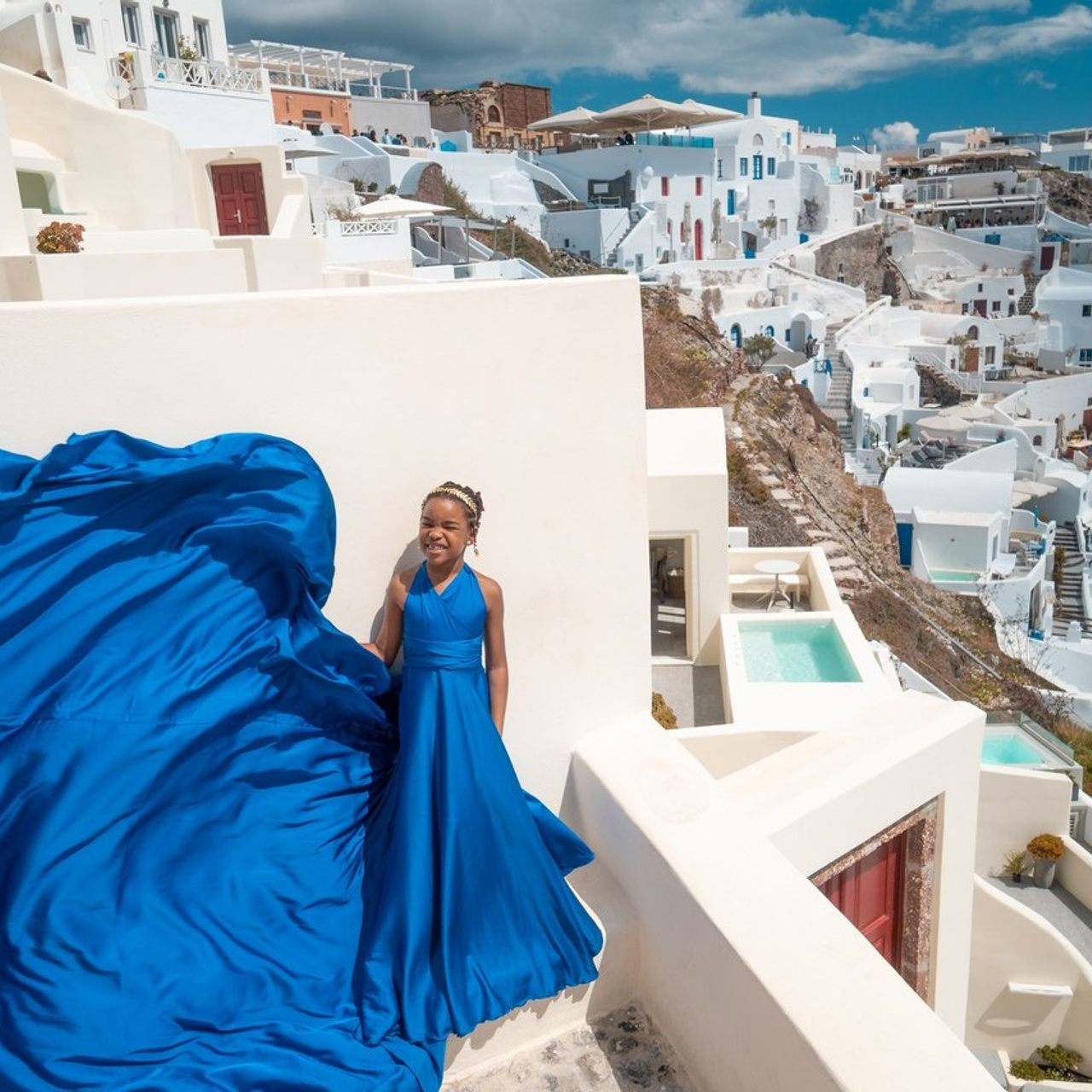 Flying Dress Santorini Photographer | SokoLOVE — Book 2026