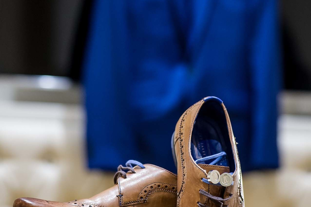 Wedding photographer Meridian Grand, London Groom's suit Groom's shoes UK Nikon D850