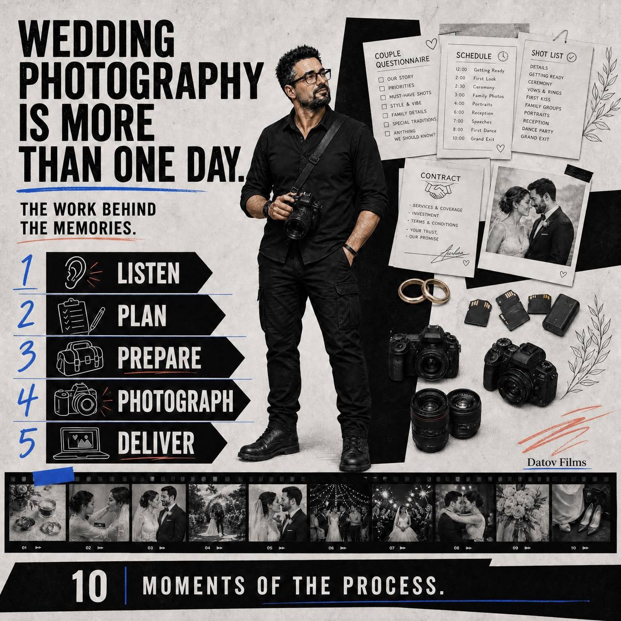 Tips for couples on their wedding day. Photography · Filmmaking