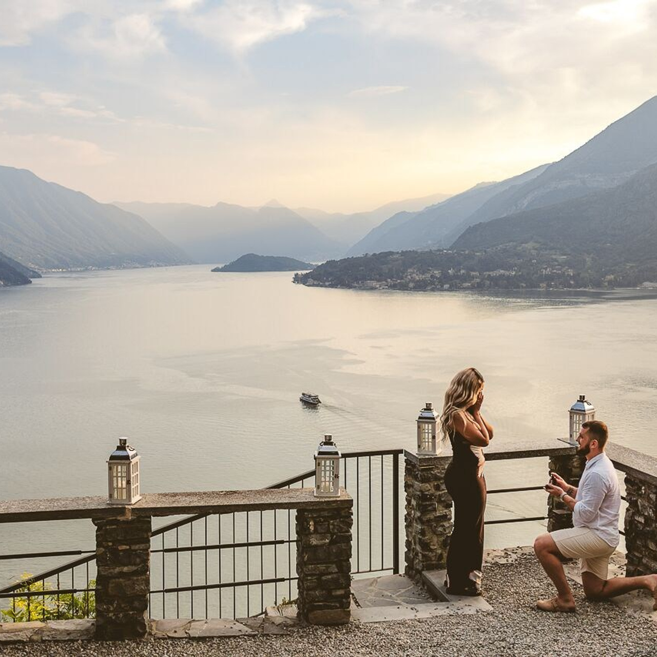 Lake view proposal. Wedding and proposal photographer Italy Como Milan Pavia Bergamo Tuscany Marija Galaka