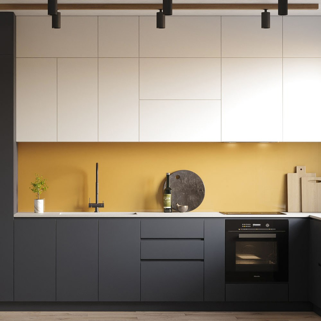 Кухня янтарного цвета