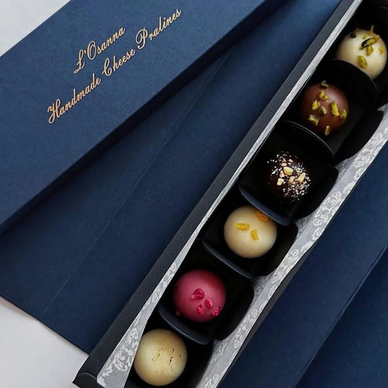 6 Käse + Schokolade Pralinen Geschenkbox