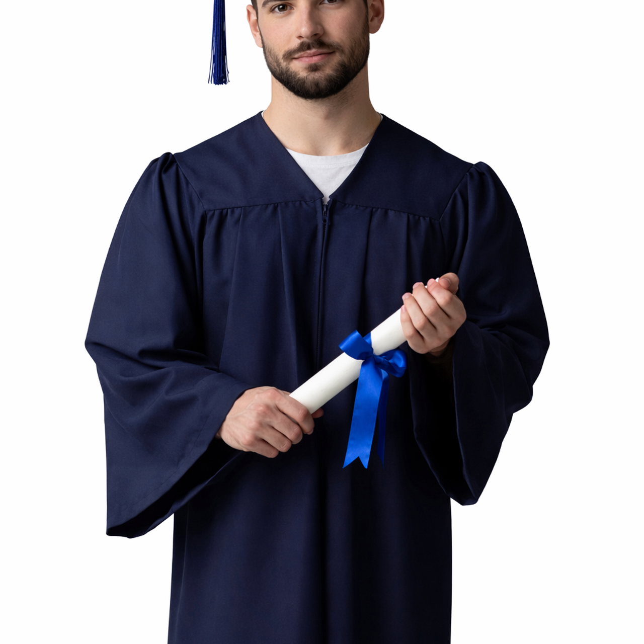 Комплект тога и шапка за ученици — тъмно синьо. 🎓 Togiishapki.bg — Тоги и академични шапки за дипломиране на студенти, ученици и деца