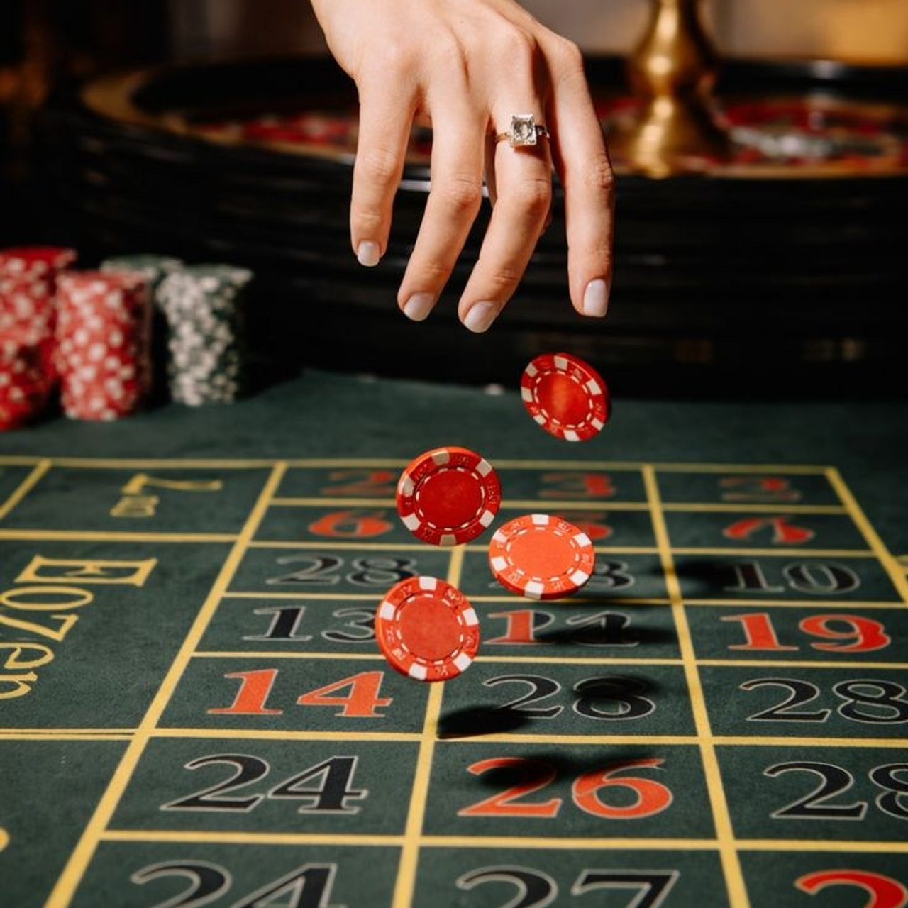 Casino Royale inspired roulette table scene for a luxury Lake Como wedding editorial