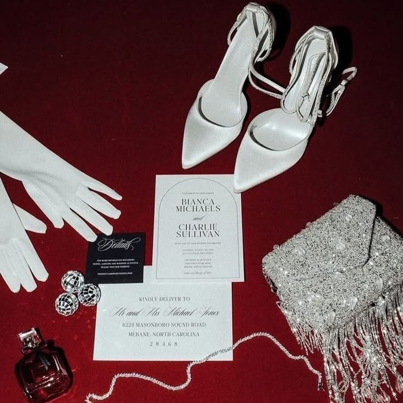 Luxury wedding stationery and bridal details for a Casino Royale inspired Lake Como wedding editorial