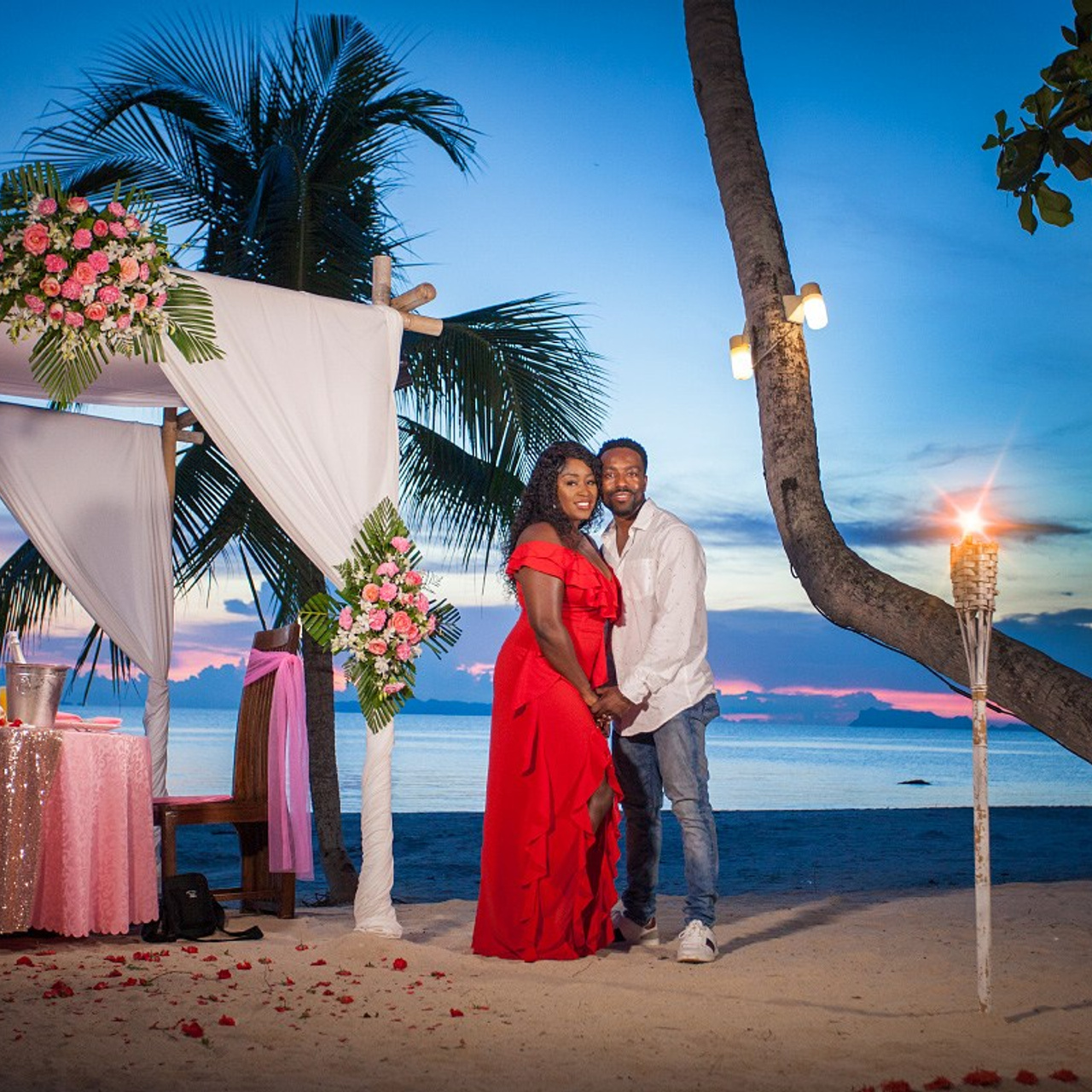 Photo. Romantic proposal on Koh Samui, Thailand