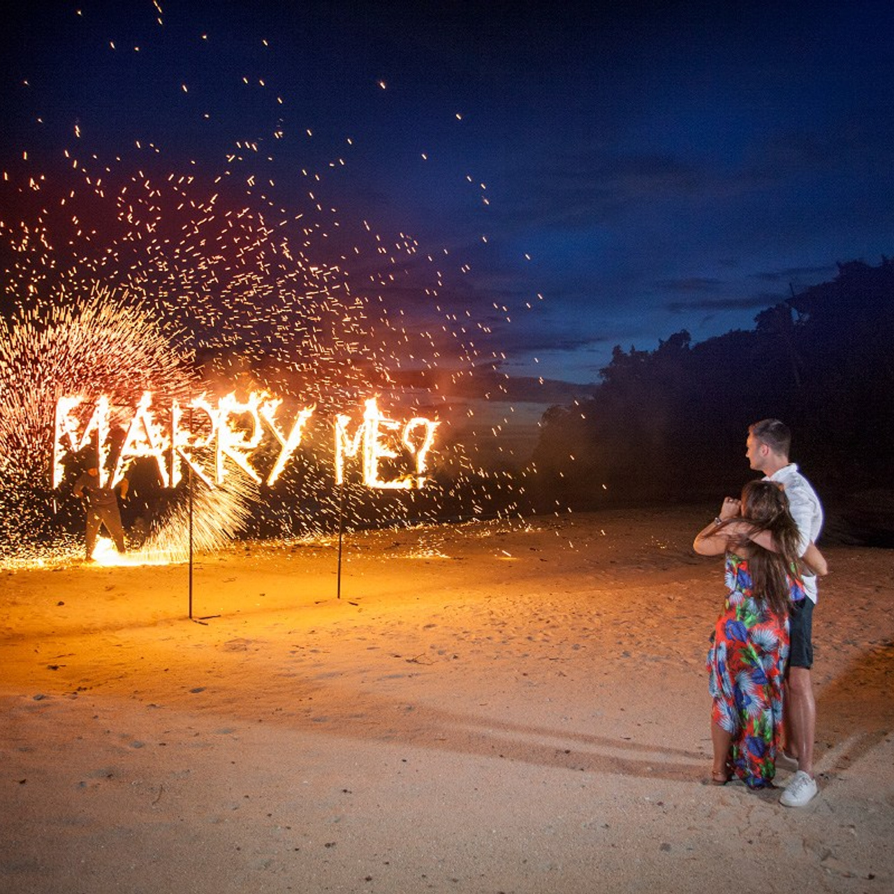 Photo. Romantic proposal on Koh Samui, Thailand