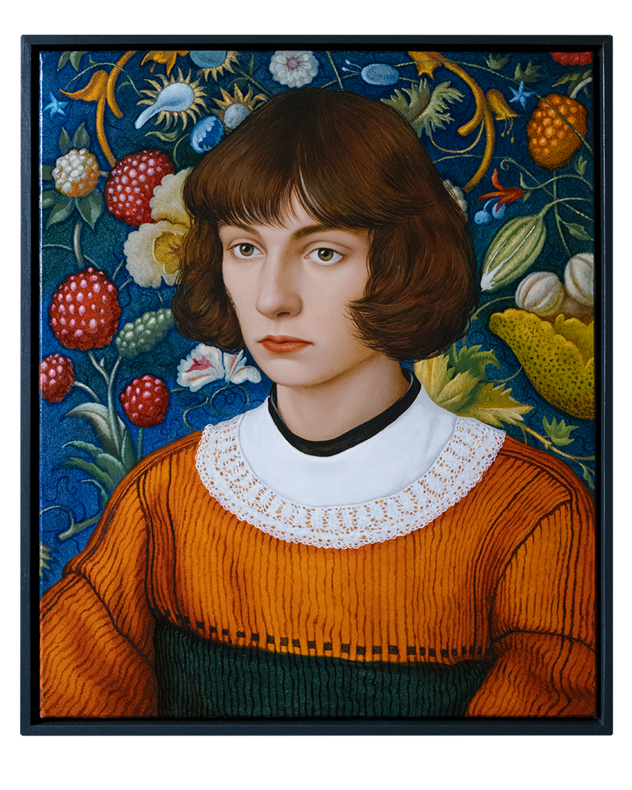 Portrait on a Blue Background