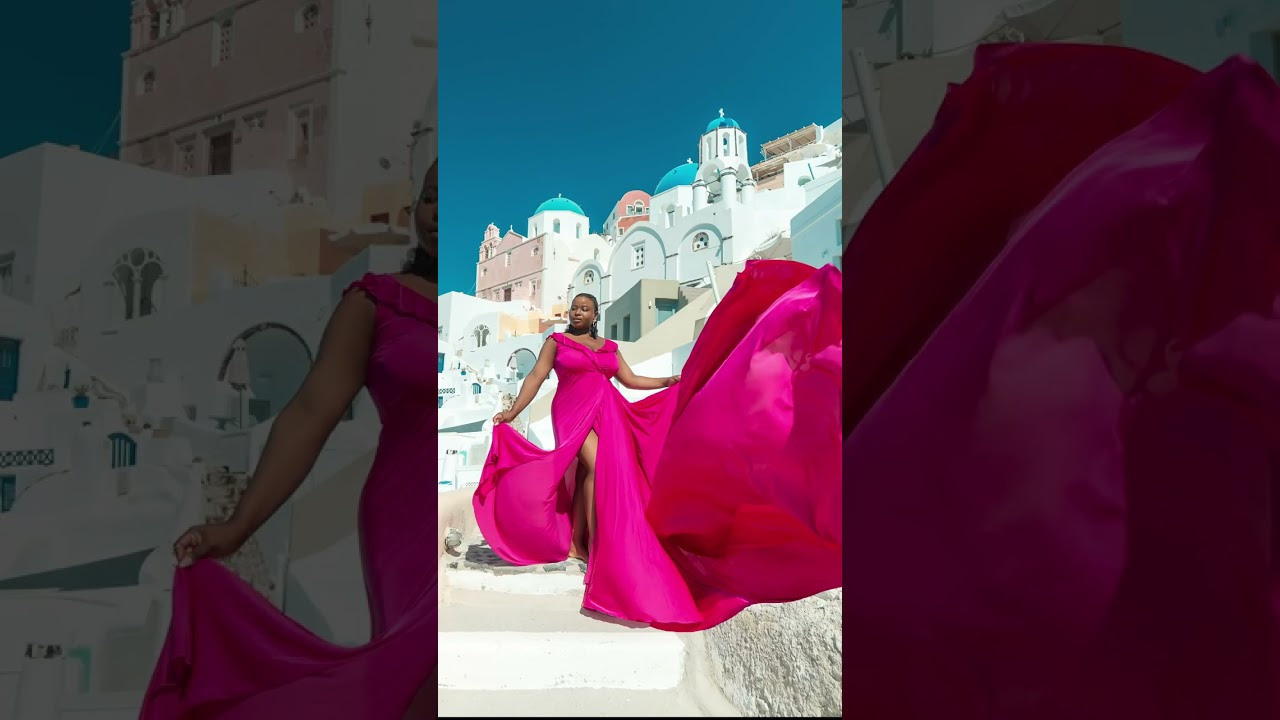Example of a photo shoot in a flying dress. Photographer in Santorini SokoLOVE Alex| Flying Dress Santorini