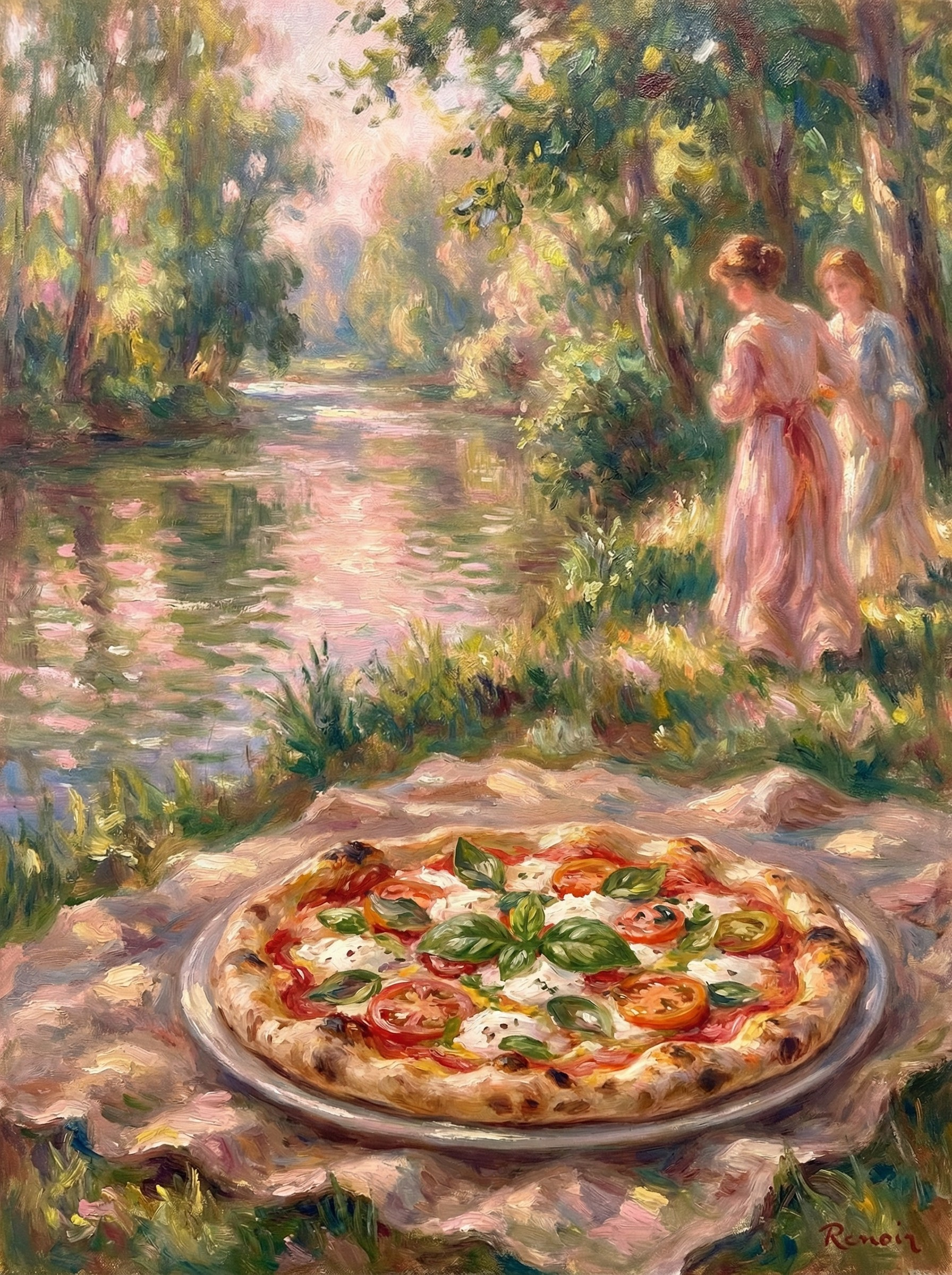 Пицца в искусстве. Имиджевый ИИ контент для пиццерии в Париже