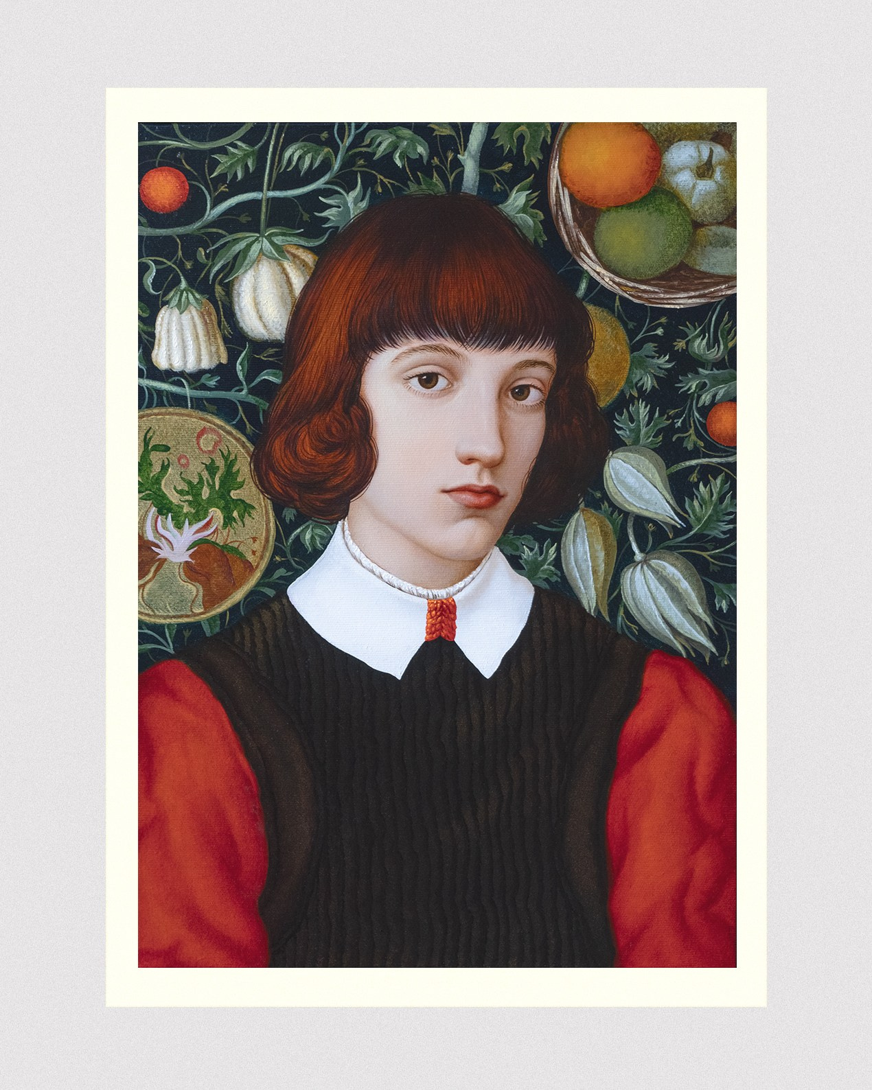 Portrait with red sleeves. ELEN BEZHEN