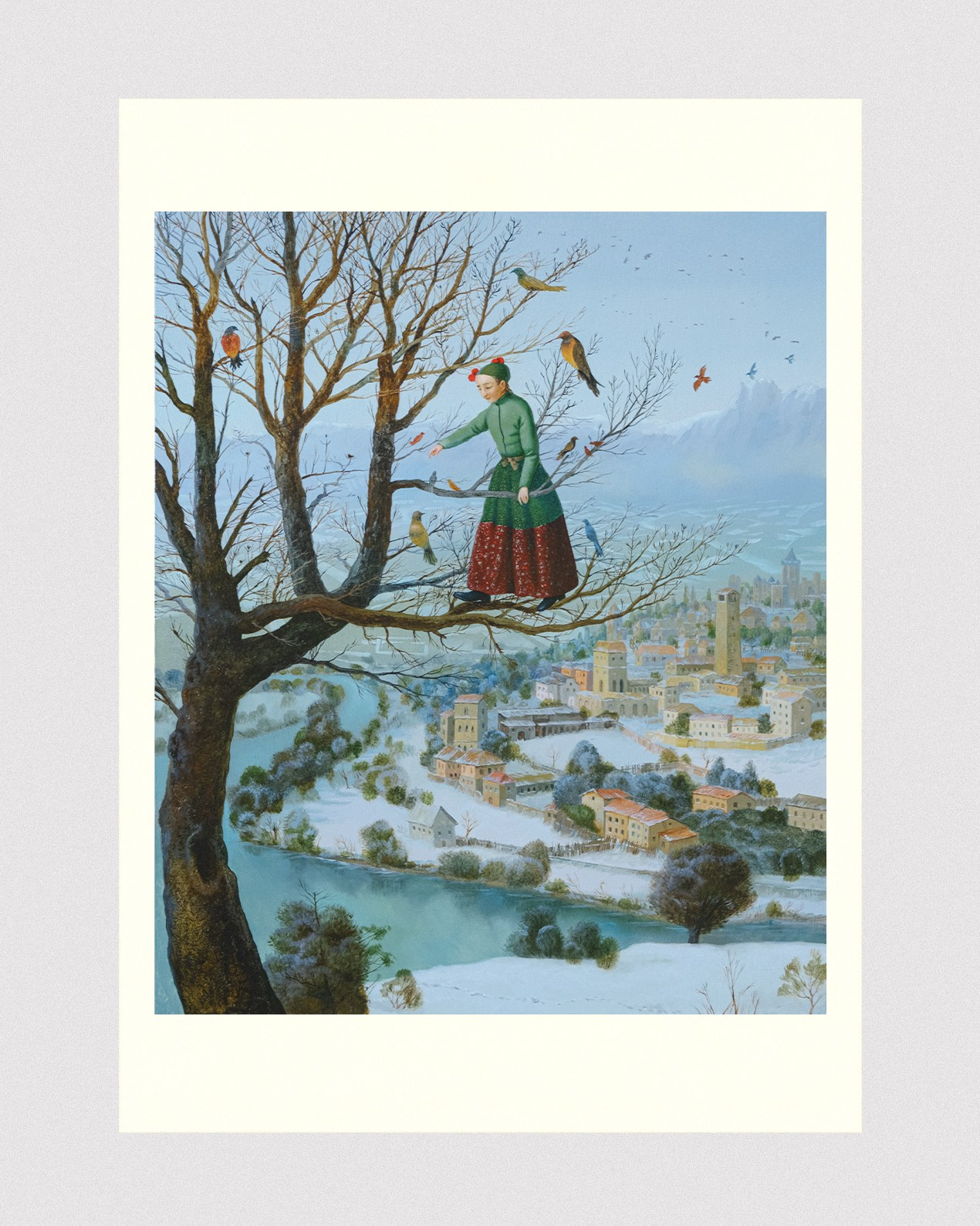 The girl who feeds the birds. ELEN BEZHEN