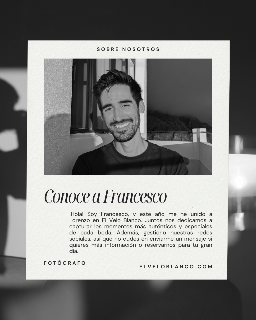 Sobre Nosotros | El Velo Blanco. El Velo Blanco I Fotógrafos de Bodas