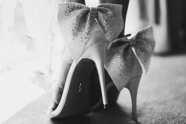 Boudoir detail shot West Midlands, elegant black and white heels and stockings