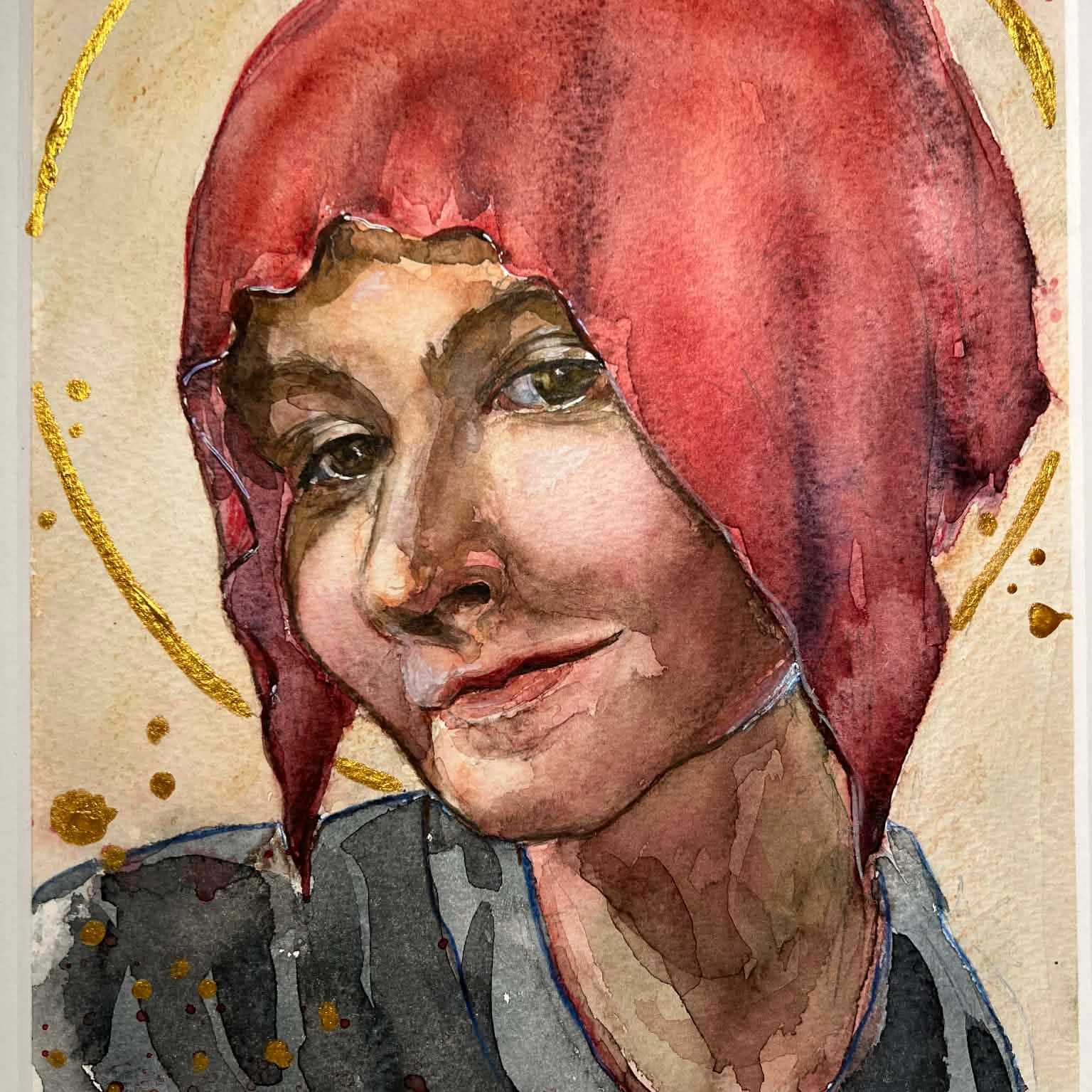 Porträtt i akvarell. Eugenia Arinstein — konstnär som skapar handgjord måleri och illustration med känsla, färg och närvaro. Verksam i Nynäshamn