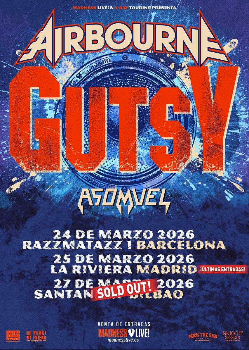 Airbourne in Spain 2026: hard rock live shows in Barcelona, Madrid & Bilbao | FOTKAI
