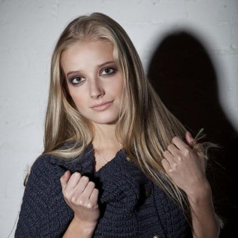 A fashion portrait of a young beautiful blonde actress, Amanda Seyfried