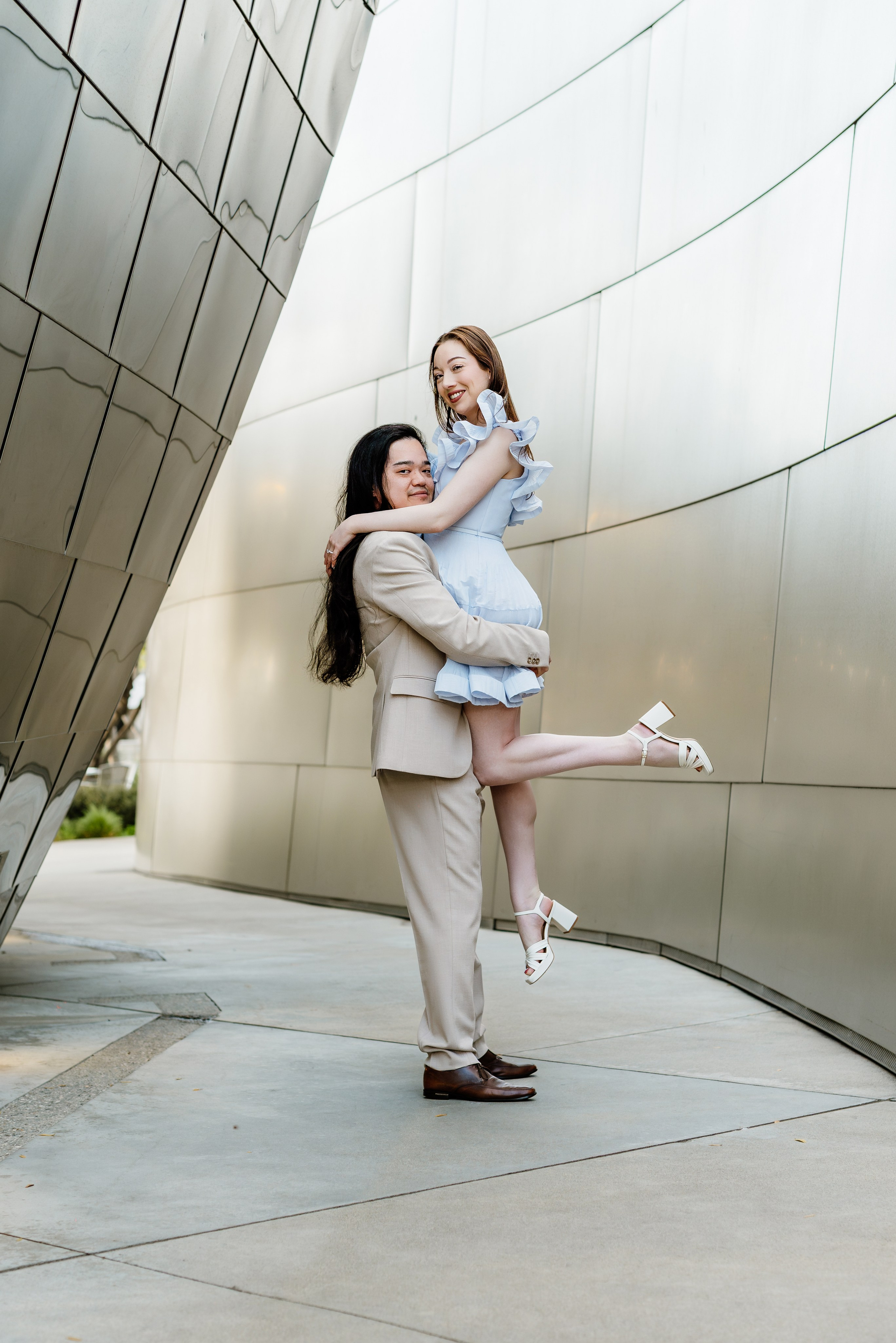 Disney Concert Hall Engagement Session light and airy photo