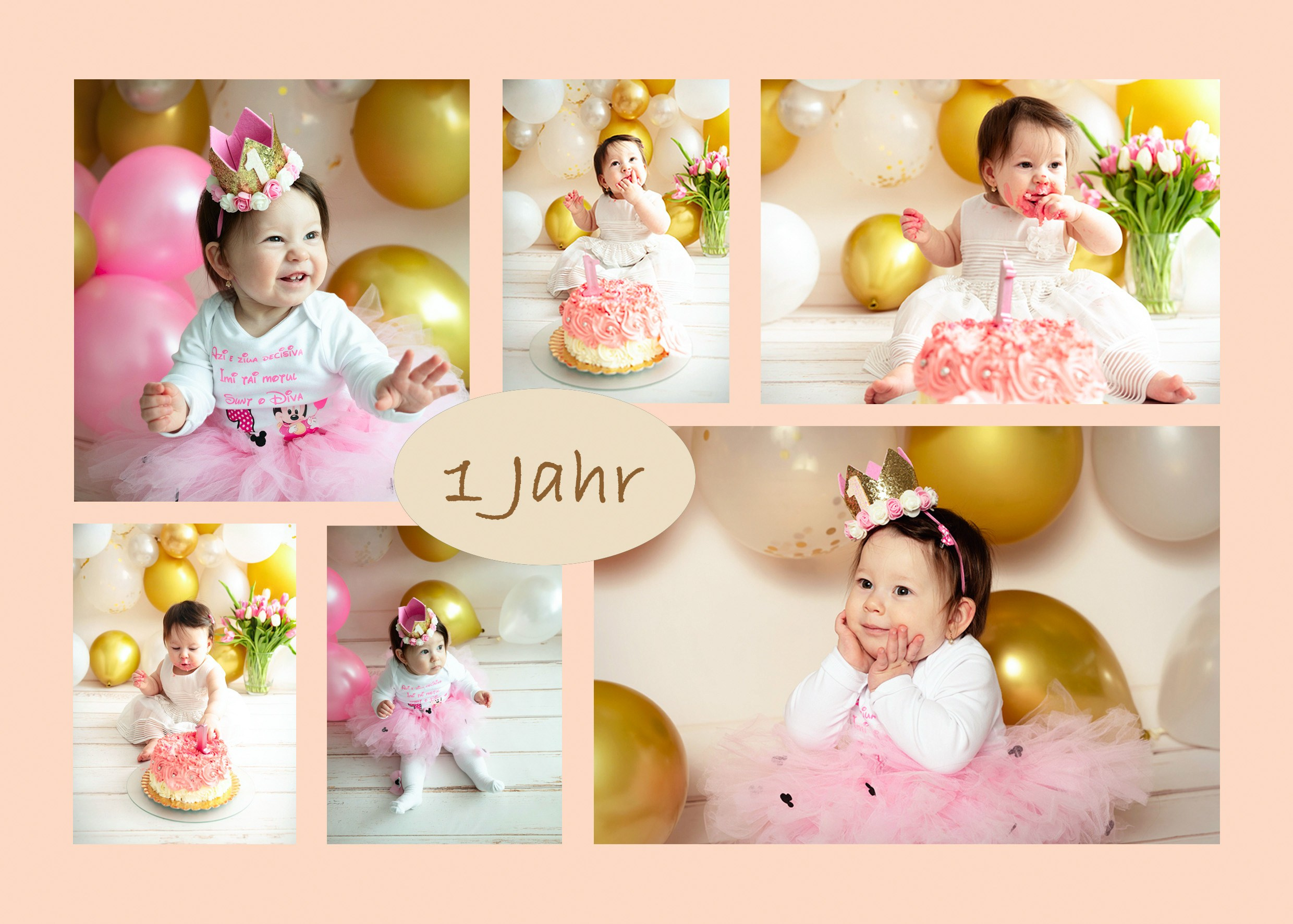 Cake-Smash-Fotoshooting für Einjährige. Neugeborenenfotografin und Retoucher in Augsburg Nastassia Schneider