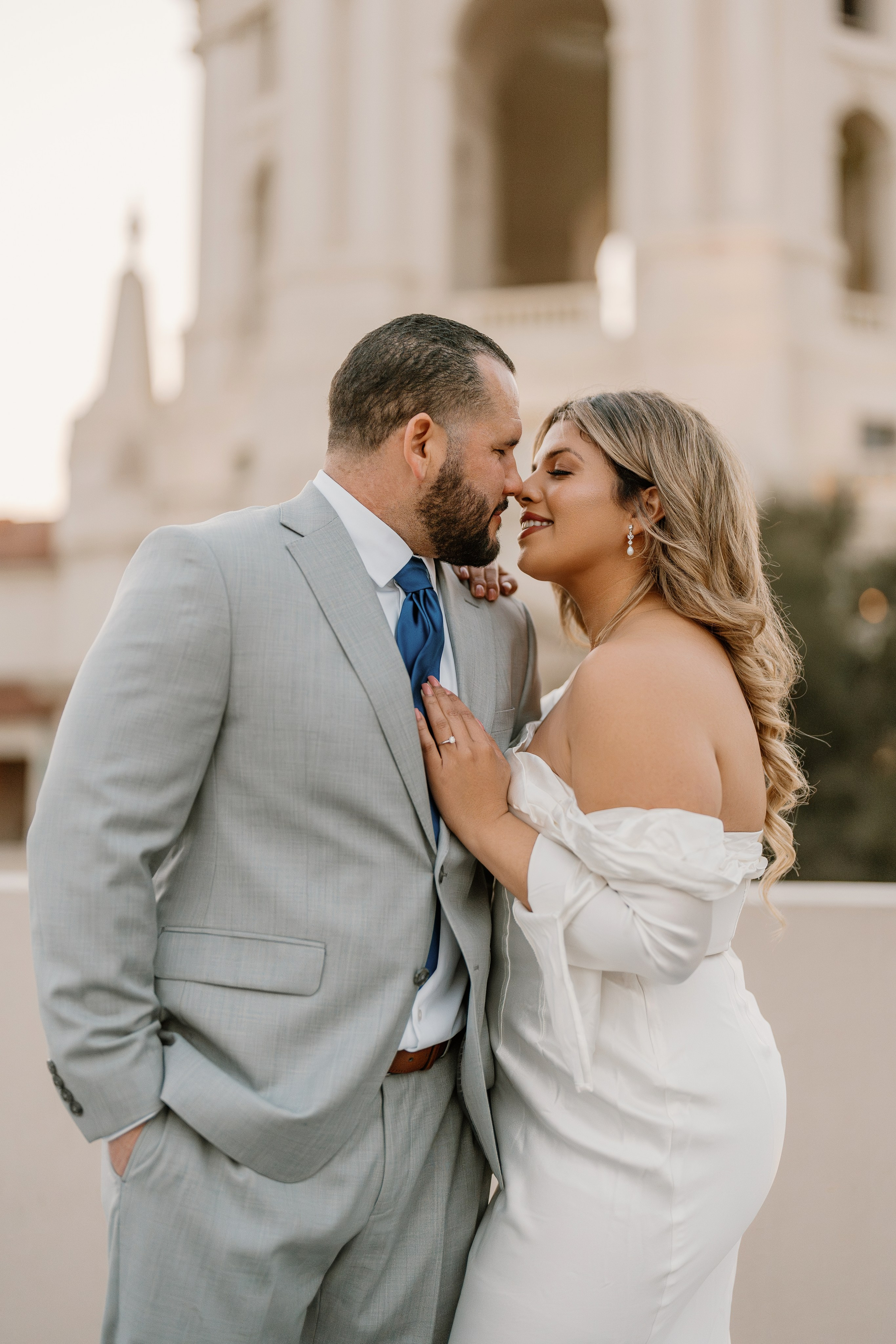 Pasadena City Hall engagement light and airy photo