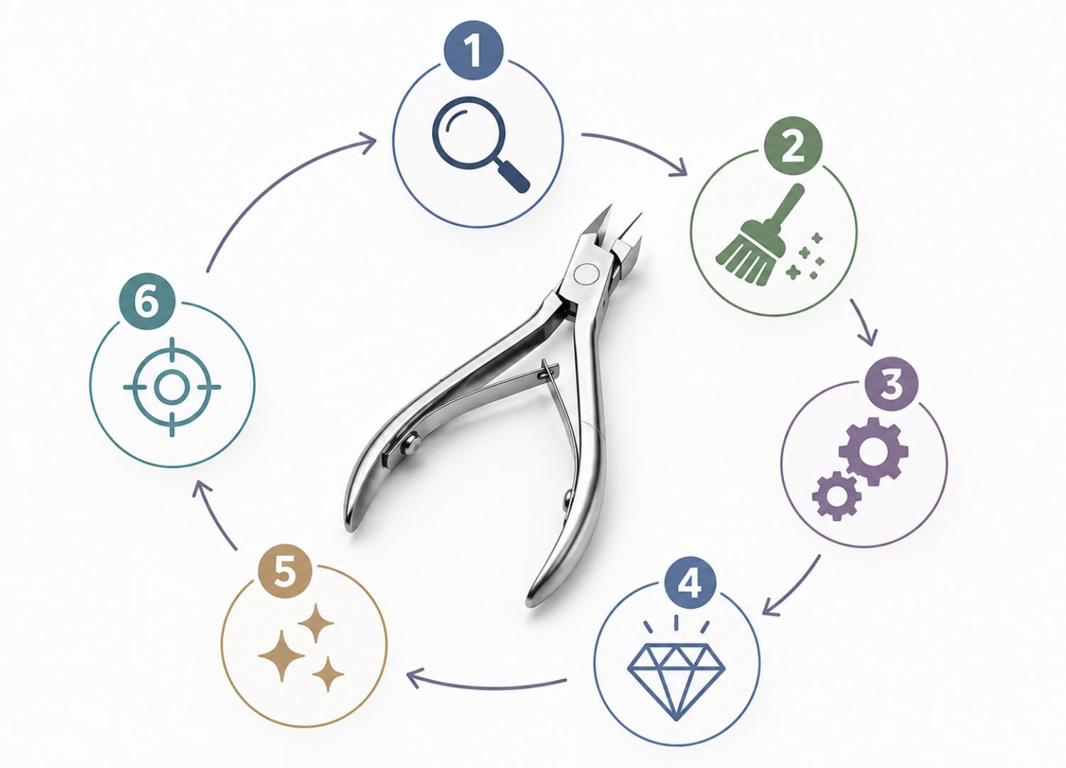 What Is Included in Professional Manicure Tool Sharpening. Master of tool sharpening and restoration