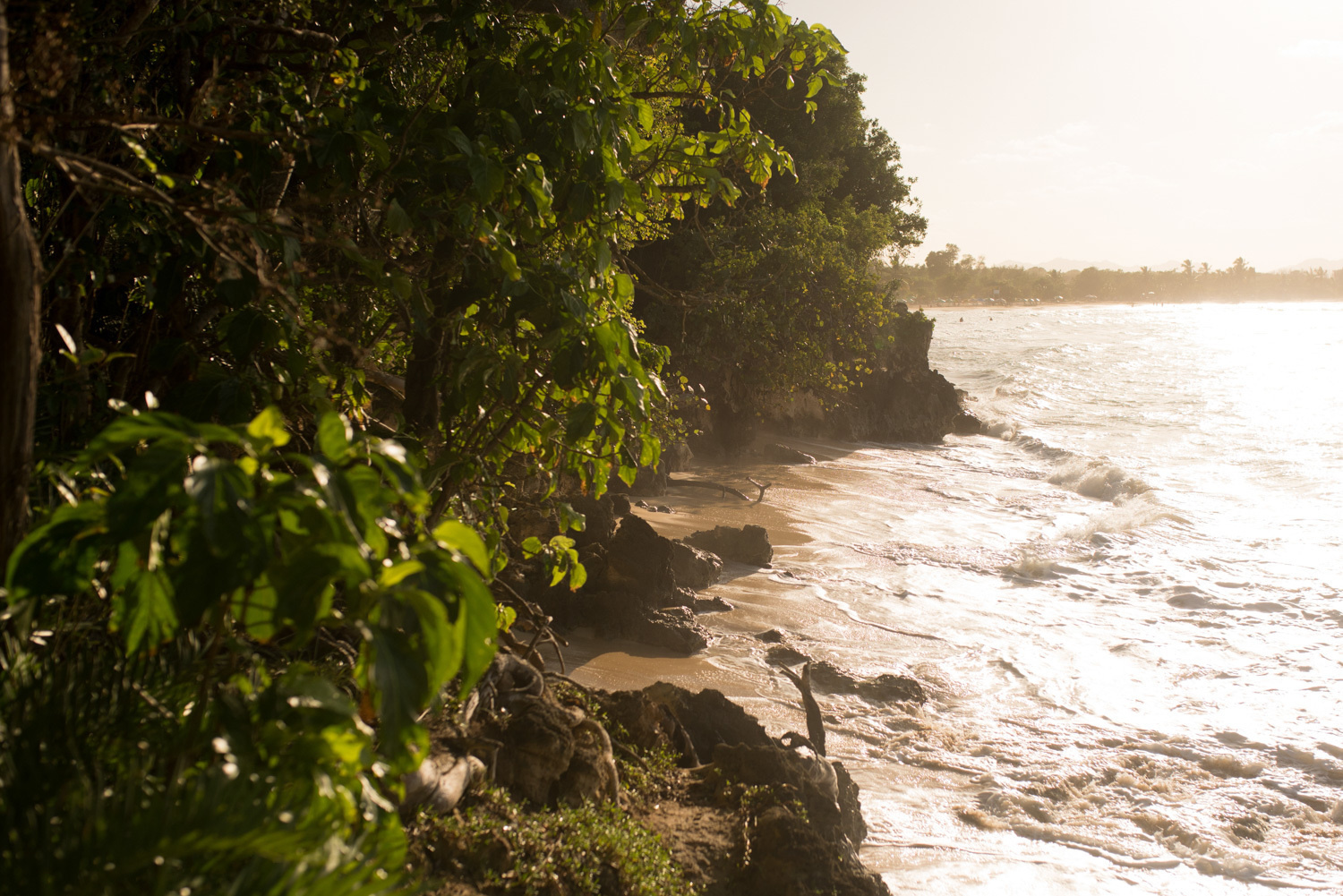 Macau's wild beach, cliffs and ocean waves.