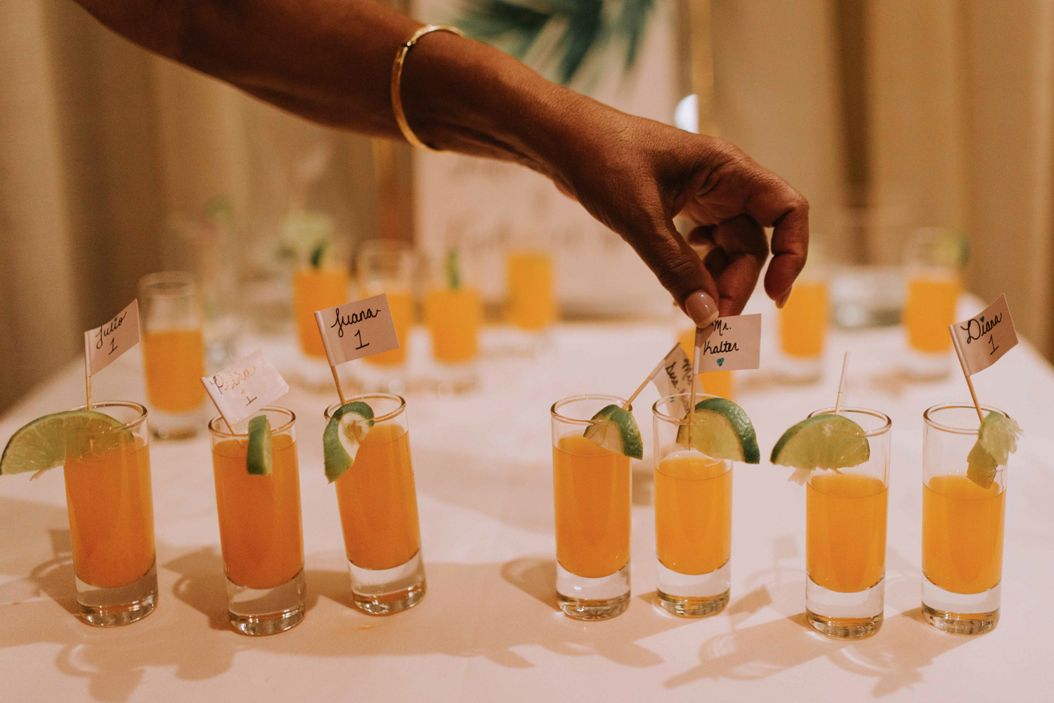 Cocktails at a wedding party. 