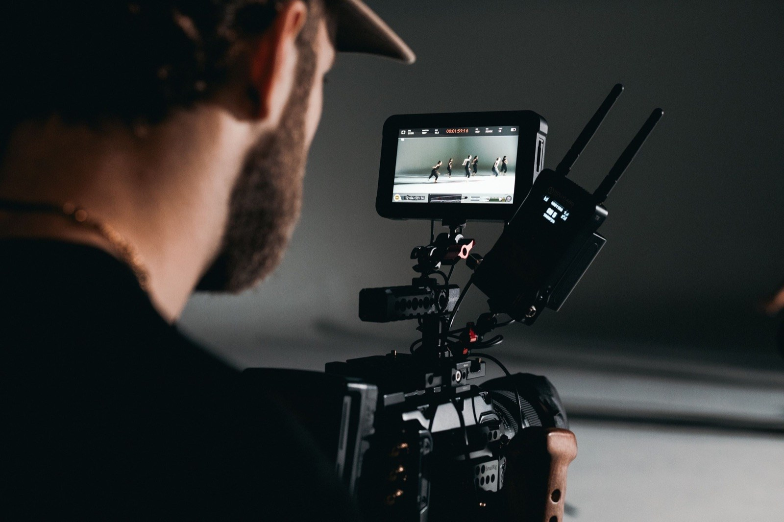 Wireless video monitoring setup used during a multi-camera event production in the UAE