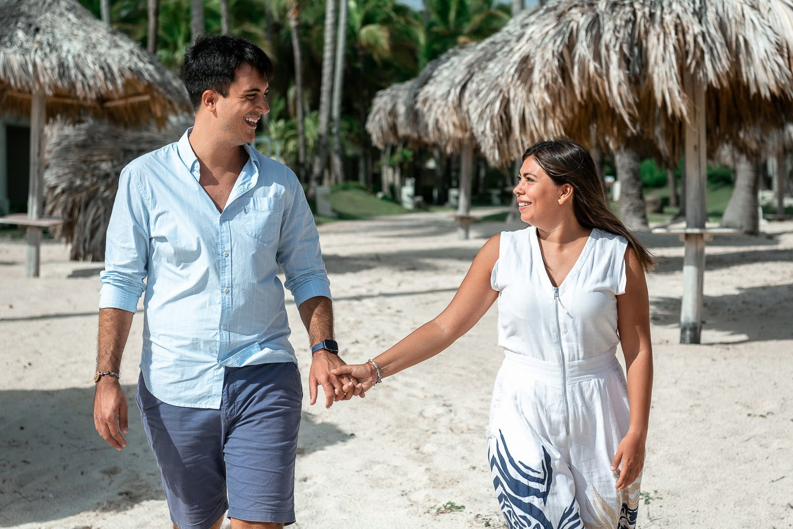 Punta Cana photographer shooting a couple’s Love Story on Bavaro Beach