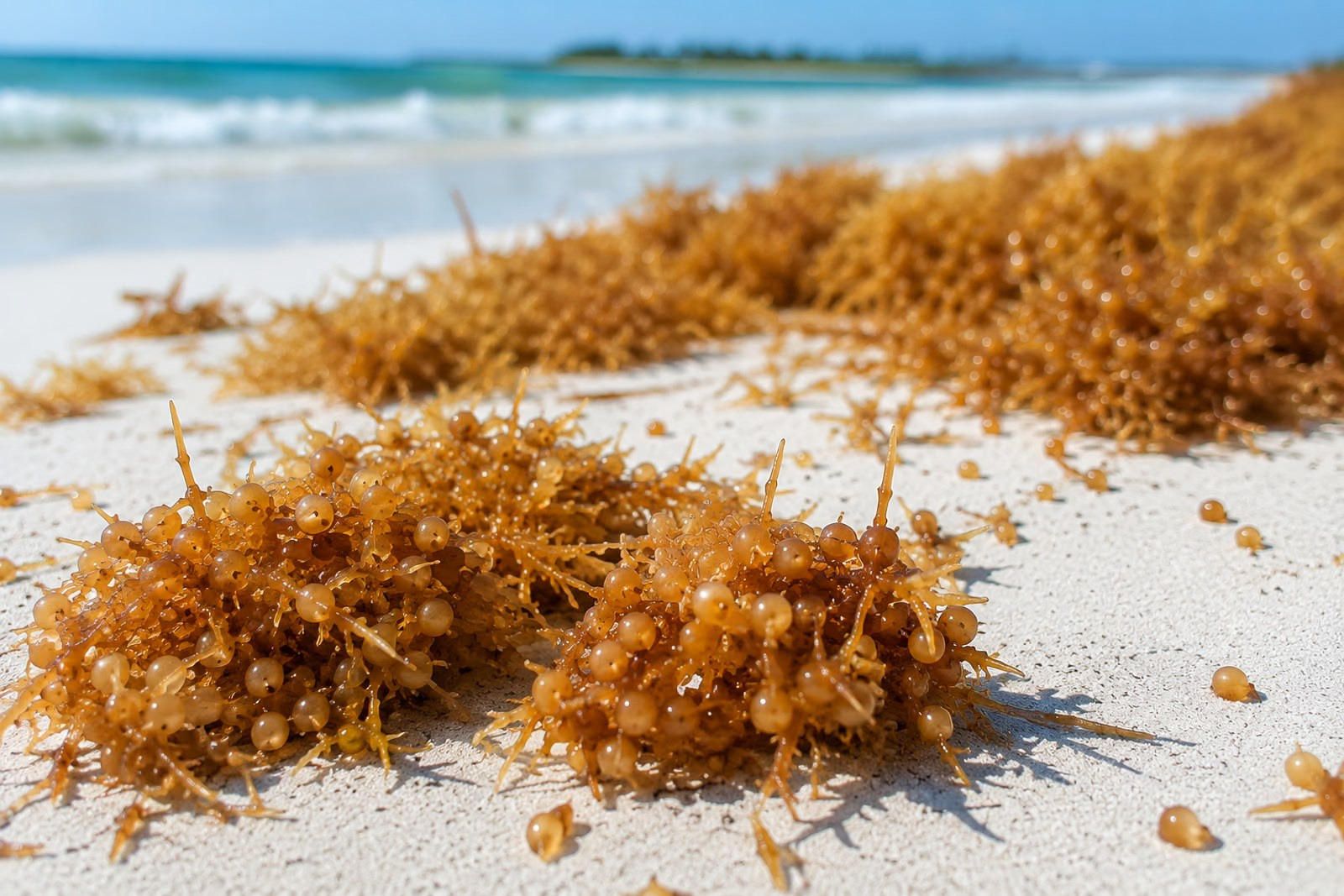 Sargassum seaweed in Punta Cana and Bavaro. Fotógrafo em Punta Cana — Alex Po