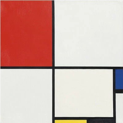 Piet Mondrian - Composition No III, with red, blue, yellow and black, 1929. Oil on canvas. 50 × 50.2 cm (19.6 × 19.7 in). Private Collection
