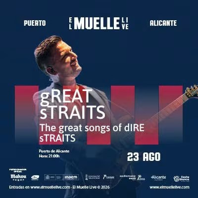 Great Straits в Аликанте 2026: трибьют-шоу The Great Songs of Dire Straits в El Muelle Live | FOTKAI
