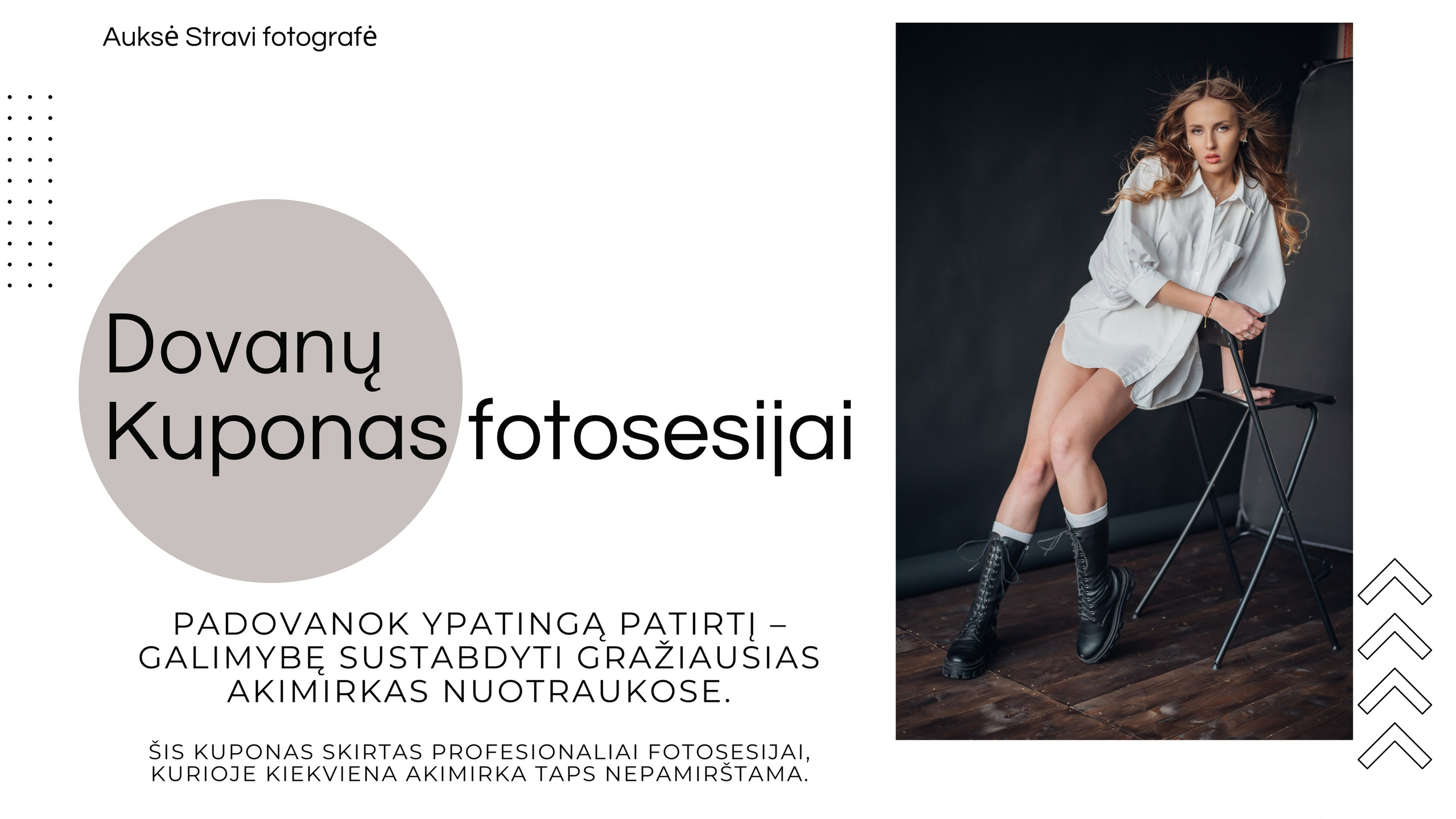 Dovanų kuponas. Aukse Stravi fotografė