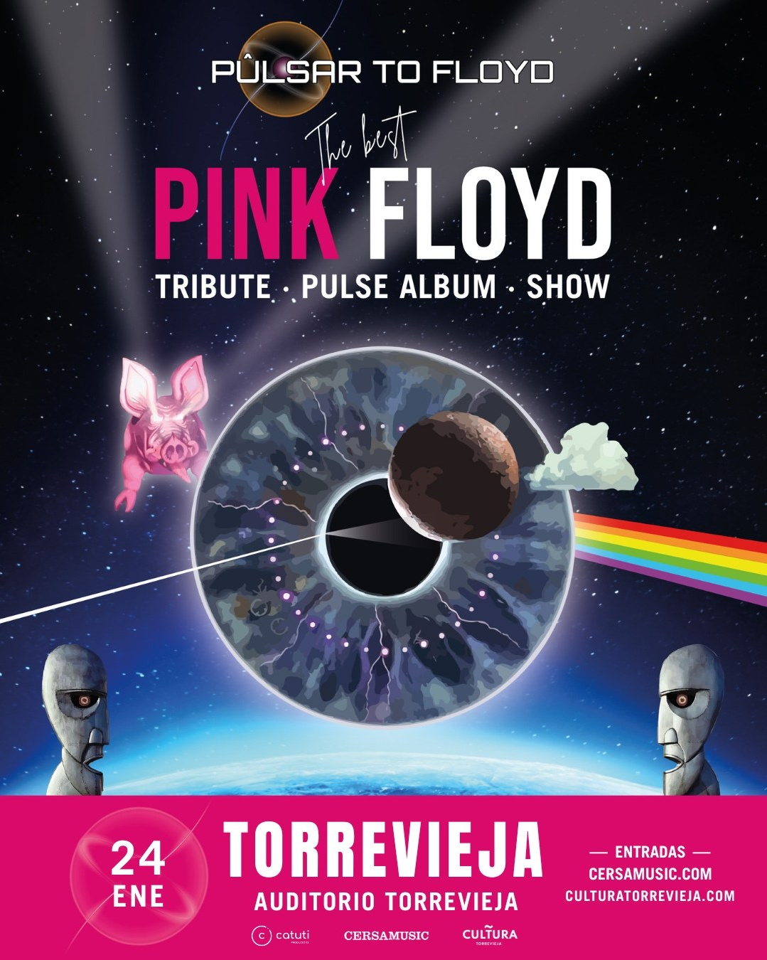 Espectáculo audiovisual Pûlsar To Floyd — tributo a Pink Floyd con gran pantalla LED y sonido cuadrafónico en Torrevieja | FOTKAI