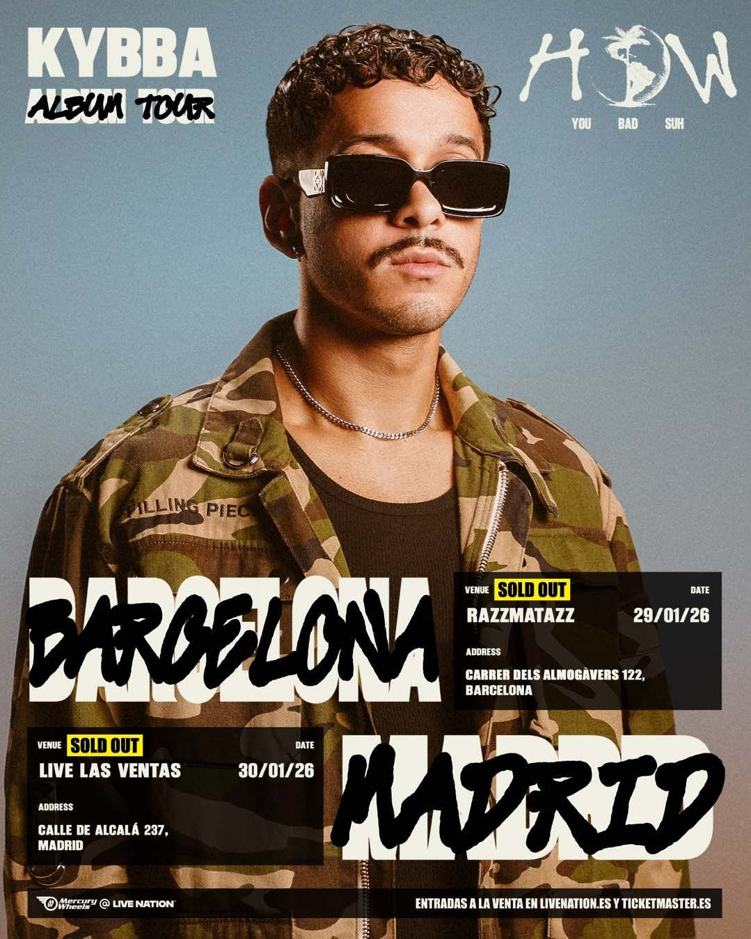 KYBBA: How You Bad Suh Album Tour — живые выступления в Мадриде и Барселоне, Basshall и урбан-звучание | FOTKAI