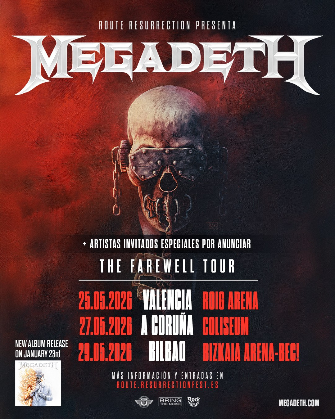 Megadeth announce farewell tour in Spain: legendary band confirms final concerts | FOTKAI