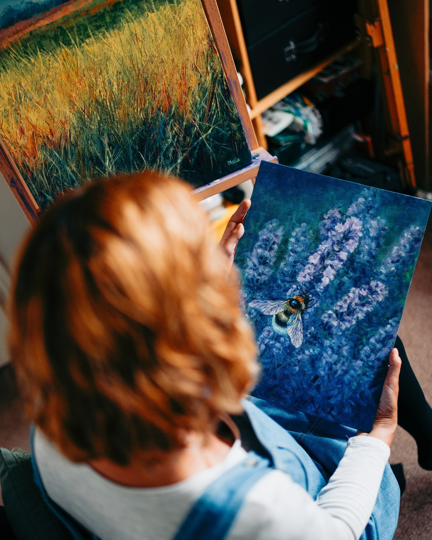 Brand photography in Solihull. Artist painting. 