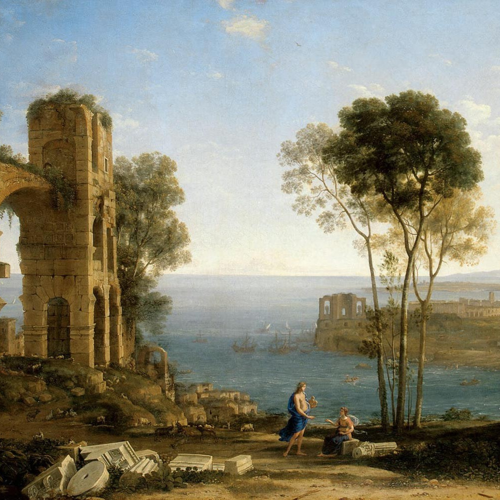 Клод Лоррен Пейзаж с Аполлоном и КумскойСивиллой, 1645, Эрмитаж