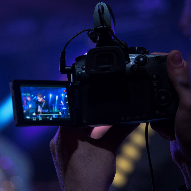 Camera screen showing during a documentary event photoshoot