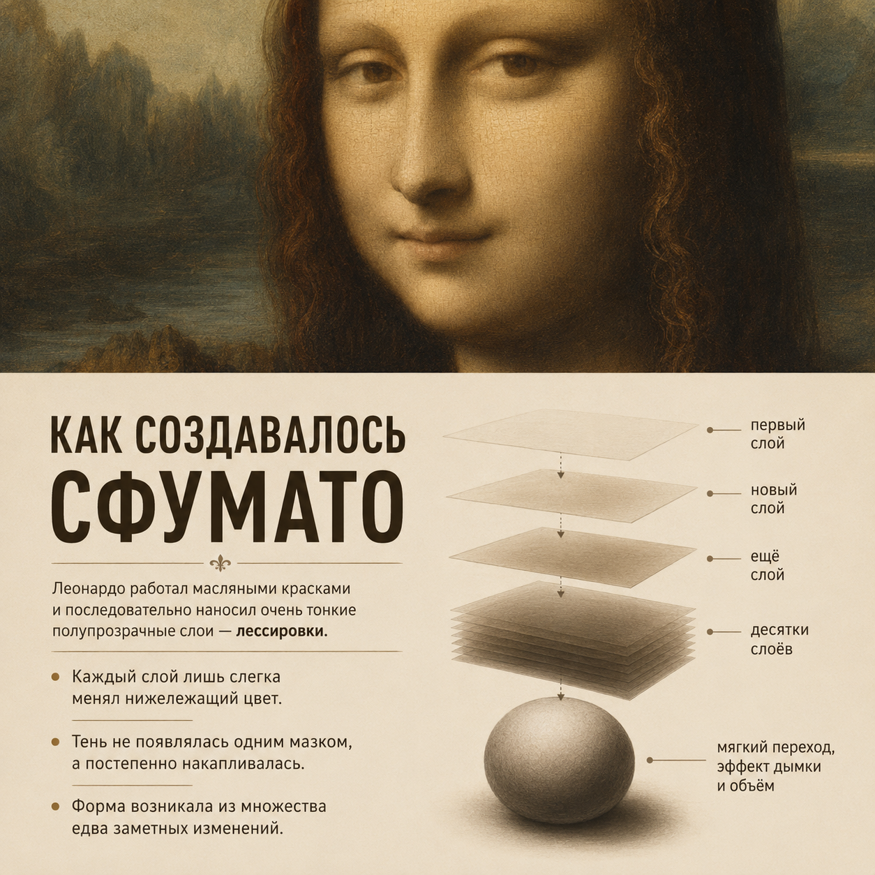 Что такое сфумато: как Леонардо да Винчи изменил живопись