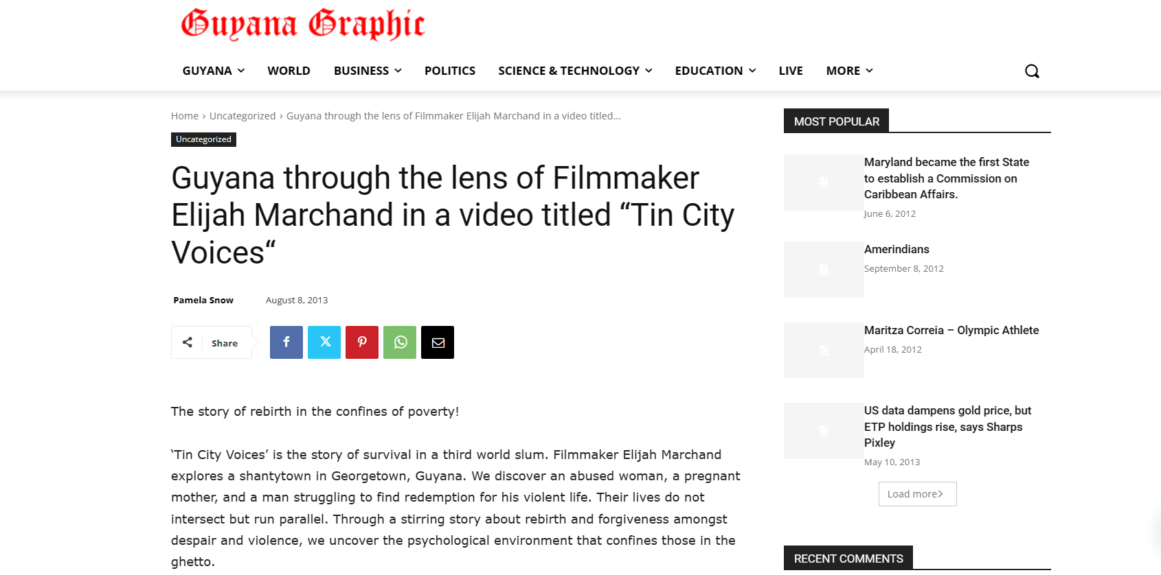 Tin City Voices. Maison de production cinématographique Shadow Motion Pictures