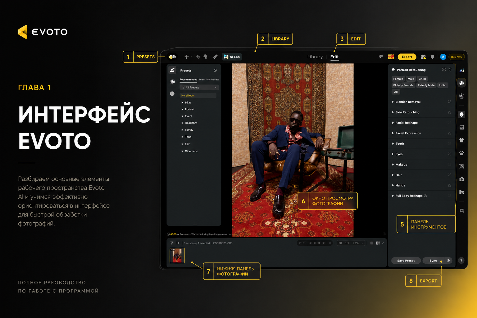 Полное руководство по работе с Evoto AI. Фотограф у Варшаві — Алекс Душейко | Портфоліо, навчання, майстер-класи