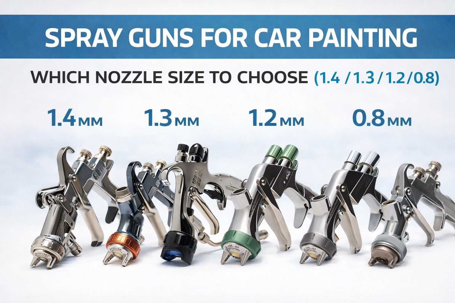 Spray Guns for Car Painting: Which Nozzle Size to Choose (1.4 / 1.3 / 1.2 / 0.8. Мастер Детейлинга / Автосервис / Ремонт Кузова PDR / Кишинёв