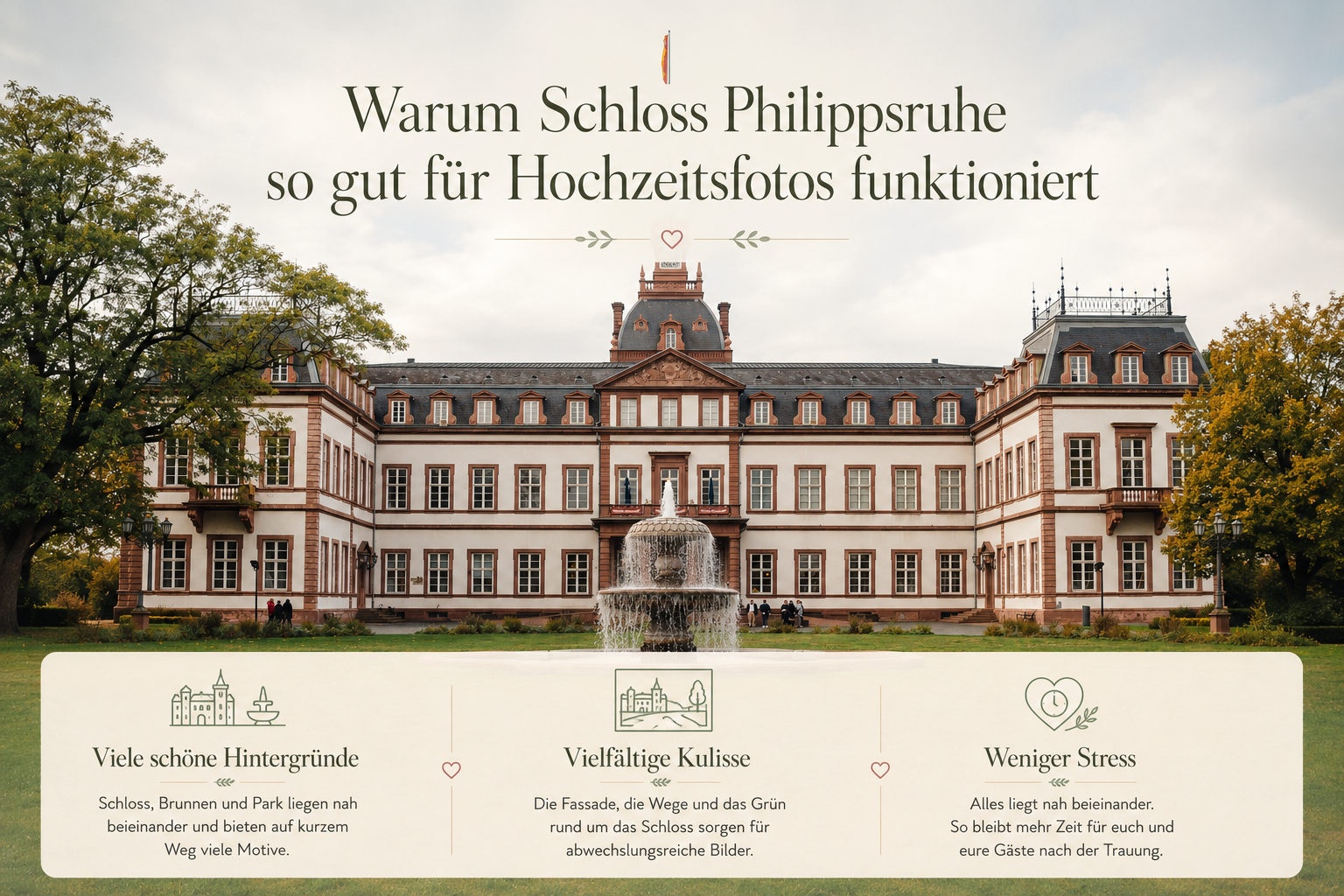 Hochzeitsfotos im Schloss Philippsruhe Hanau | 2,5 Stunden für 500 €