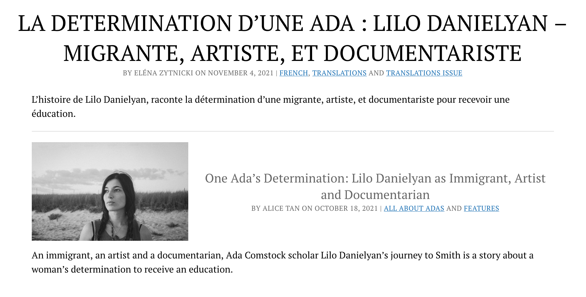 Tearsheets and news. Lilit Danielyan — Photographer, Filmmaker, and Educator in Lisbon, Portugal