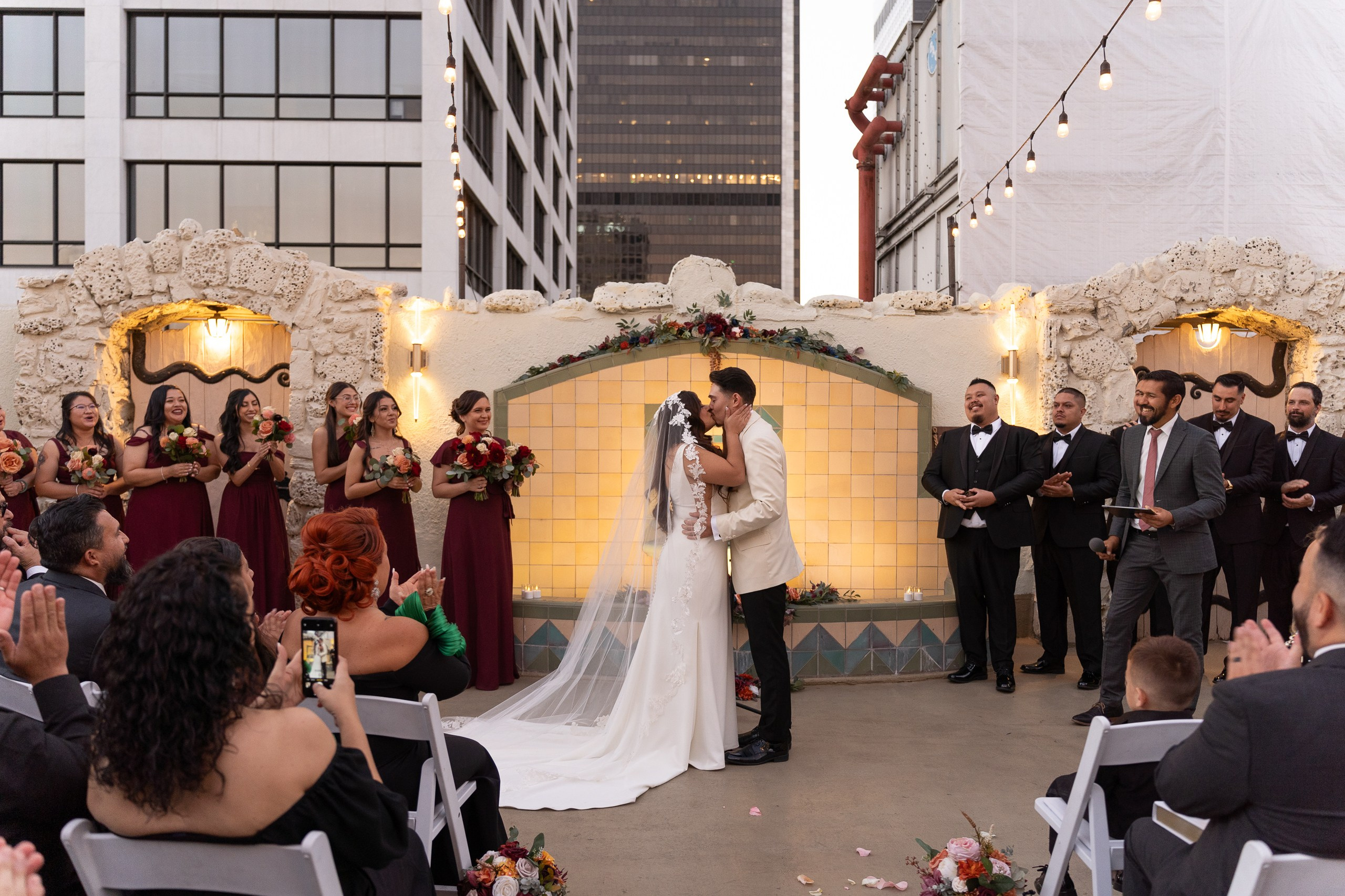 Wedding photog captured in the historical Art Deco Penthouse Oviatt by documentary wedding photographer Daria Noir