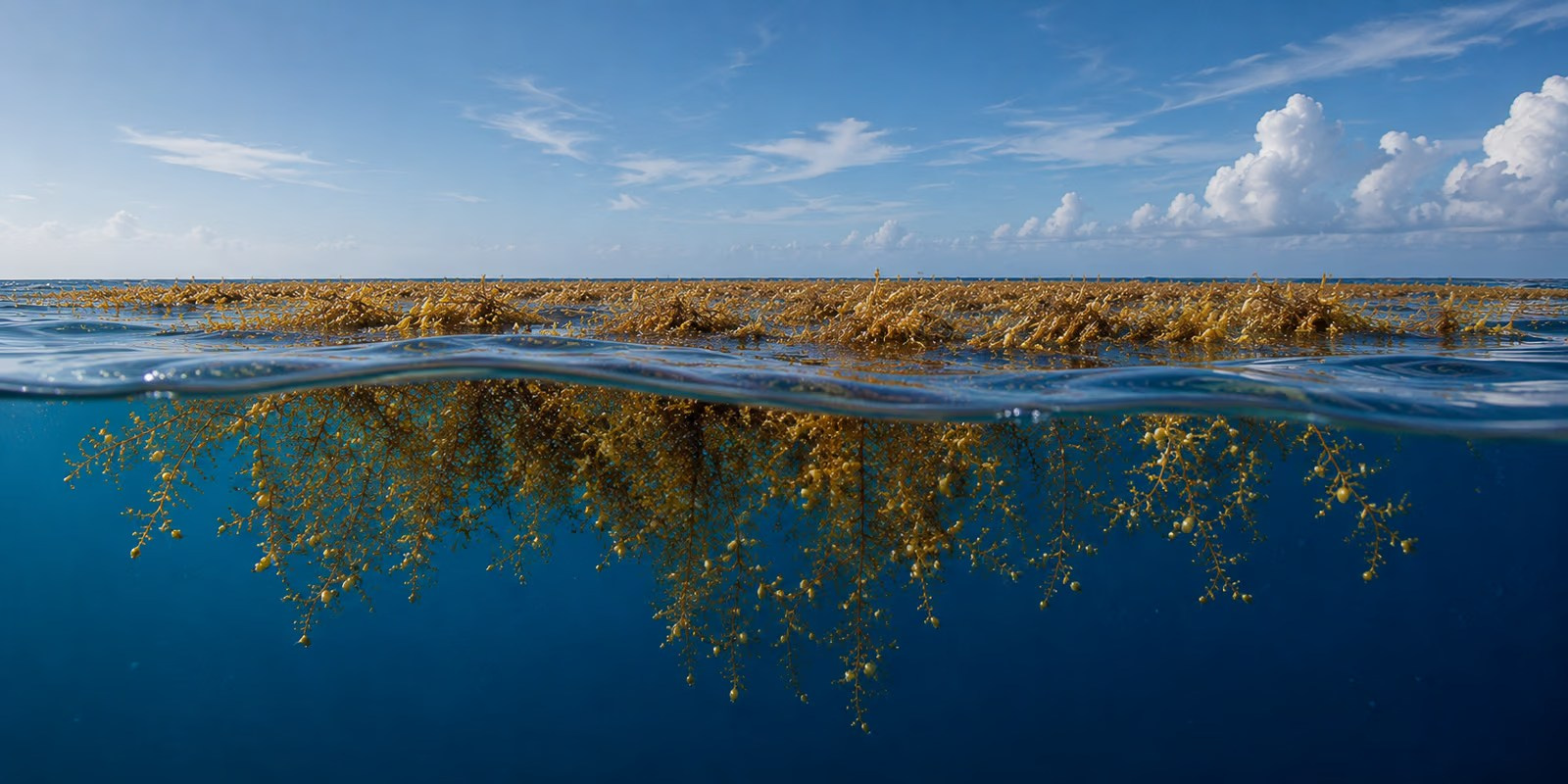 Sargassum seaweed in Punta Cana and Bavaro. Fotógrafo em Punta Cana — Alex Po