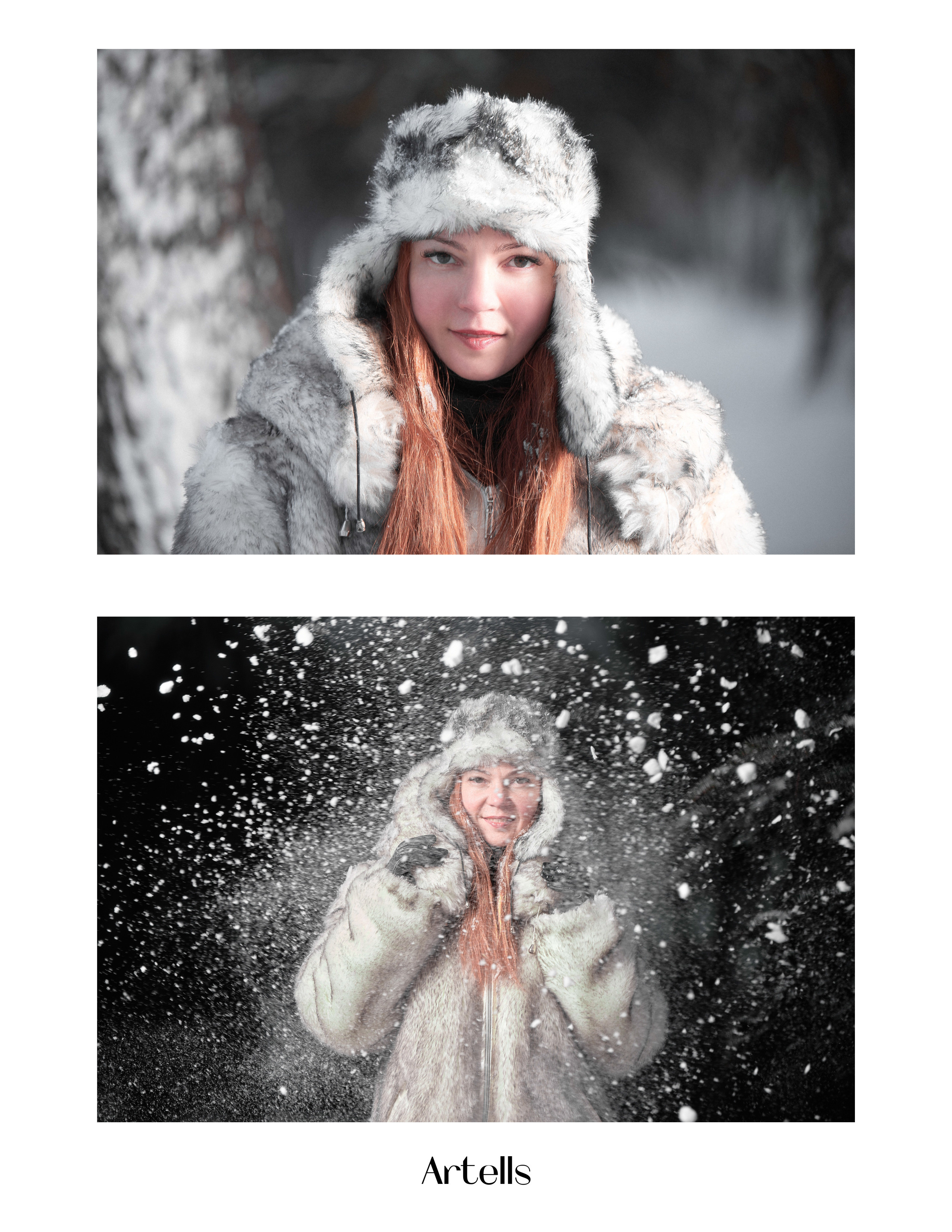 Портрет девушки в шубе в снегу, Кривой Рог.