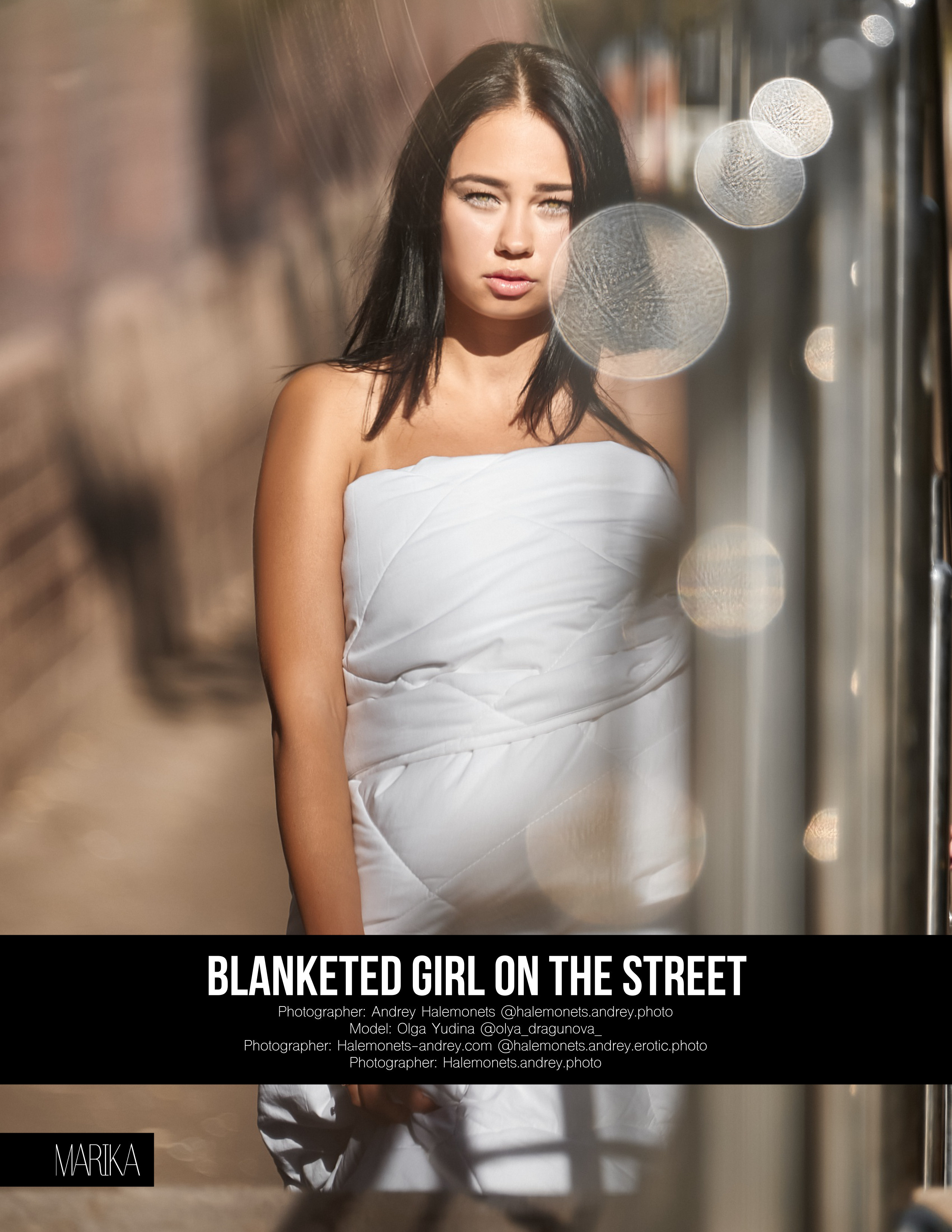 девушка в одеяле, прогулка на улице, фотосессия в Кривой Рог.